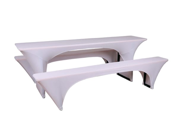 Bierzeltgarnitur-Spannhussen 70cm 70 cm x 220 cm x 70 cm, weiß Gartenbankauflagen - Go-de