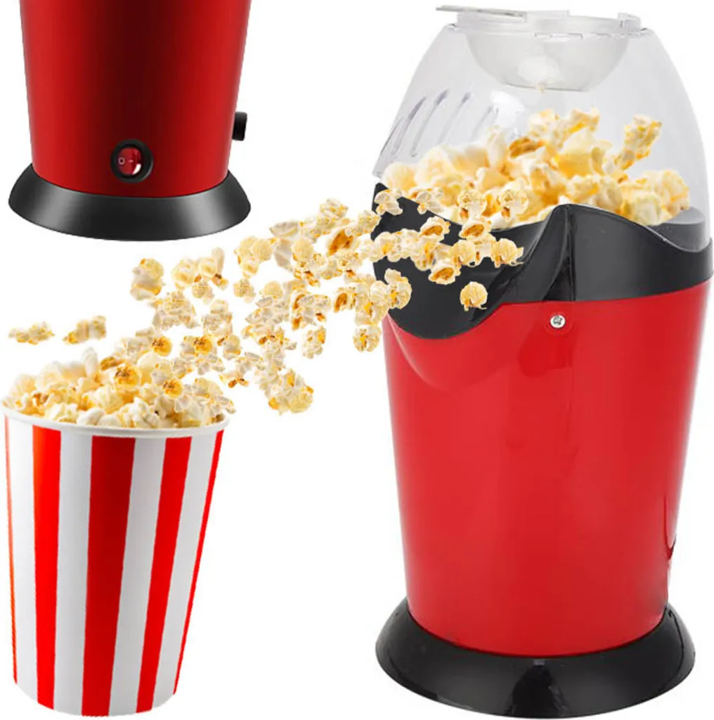 Popcornmaschine, Ölfreies Popcorn, Heißluft, Gesunder Snack, Fettarm, Ölfreies Popcorn, Küchengerät Für Den Haushalt, 1500 Watt