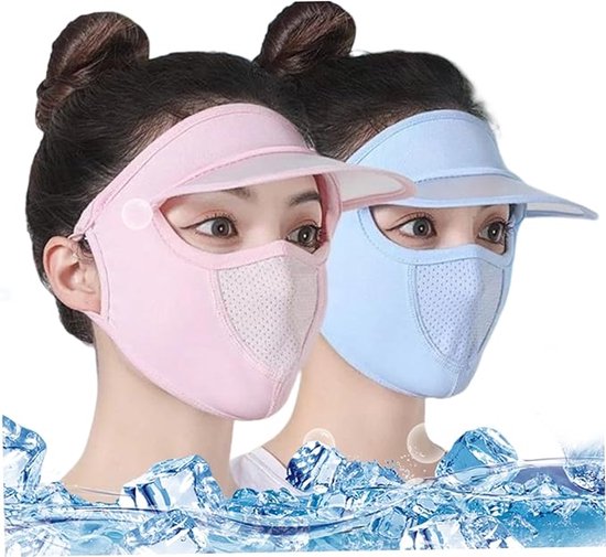 Vollgesichtsmaske Mit Integrierter Schutzbrille, Speziell Für Frauen Entwickelt, Bietet Uv-schutz. Leichte Konstruktion Mit Sonnenblende, Auch Für Pferdeschwänze Geeignet.