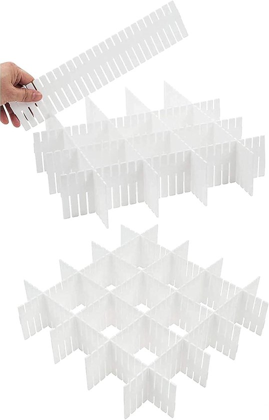20-teiliges Verstellbares Schubladeneinteiler-set Für Küche Und Schlafzimmer, 37 X 7 Cm