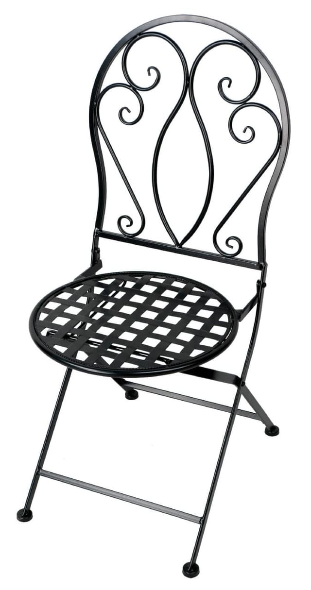 Metall Stuhl Provence Eisen Schwarz Gartenstuhl - Primaster