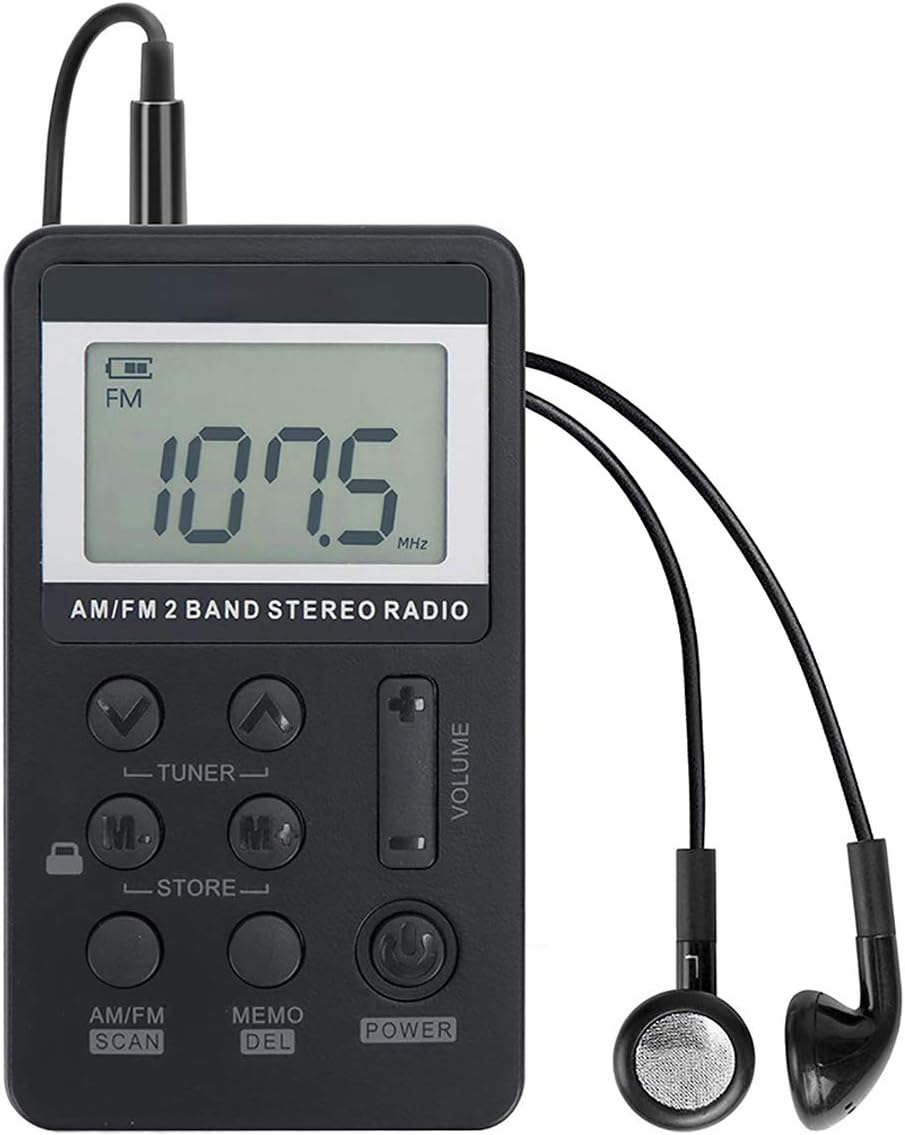 Tragbares Am/fm-taschenradio Mit Vr-technologie – Mini-digitalradio – Akku – Kopfhörer – Bildschirmsperre