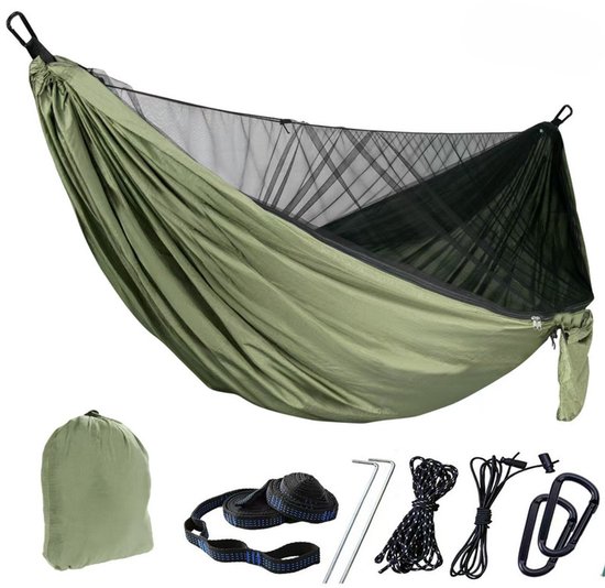 Outdoor-hängematte Mit Moskitonetz, 230 Kg Tragfähigkeit, Atmungsaktives, Ultraleichtes Fallschirmseiden-nylon.