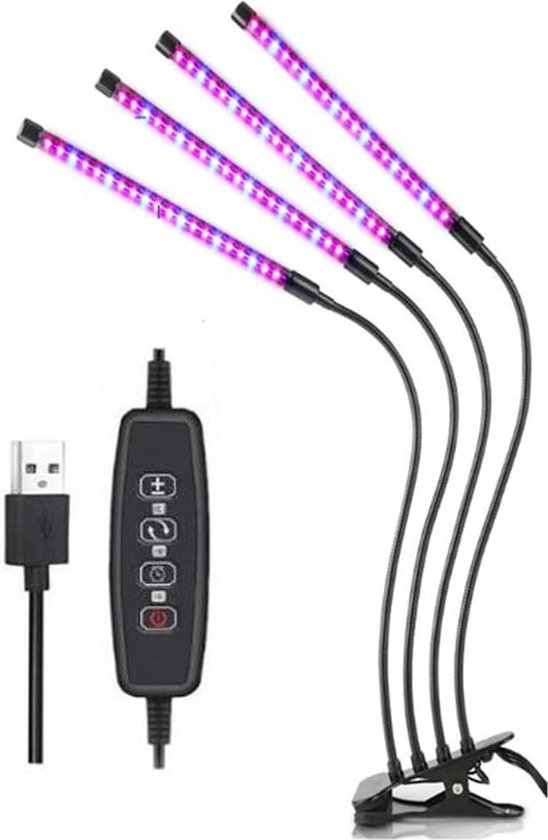 4-flammige Pflanzenlampe Mit 80 Leds, Dimmbar, Vollspektrum, Mit Ständer Für Zimmerpflanzen, Gartenarbeit, Gewächshaus Und Sukkulenten