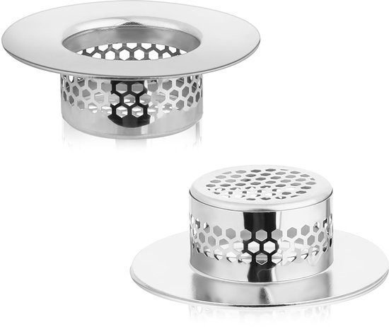 Edelstahl-abflusssieb – 2er-pack – Geeignet Für Waschbecken – 50 Mm