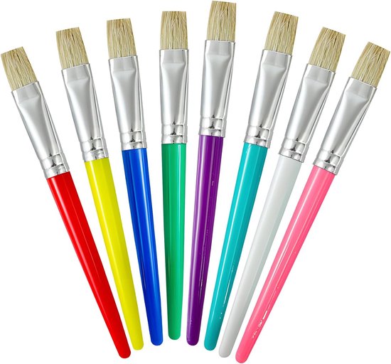 Flachpinsel, Trockenpinsel-set, Nylonpinsel, Trockenpinsel Zum Malen, Rundpinsel Für Acryl, Öl, Aquarell, Malerei, Kreide, Diy-bastelarbeiten