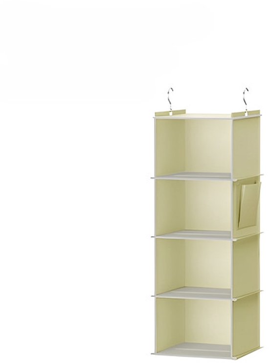Aufbewahrungskorb – Aufbewahrungsbox – Hängender Aufbewahrungsbeutel – Mit Haken – Faltbar – Dreilagig – Beige