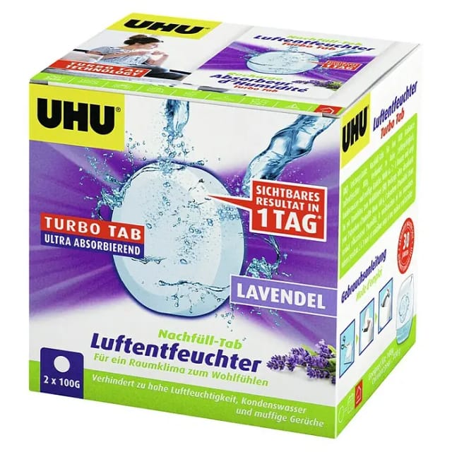 UHU Luftentfeuchter Nachfülltabs Lavendel, 2 x 100 g Luftentfeuchter