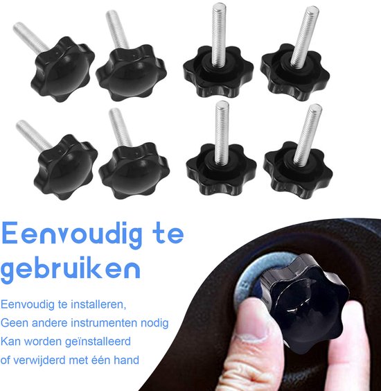 Sternknopf-handschrauben M8 X 30 Mm Kunststoffkopf Für Möbelmontage & Geräte Schwarz 10 Stück
