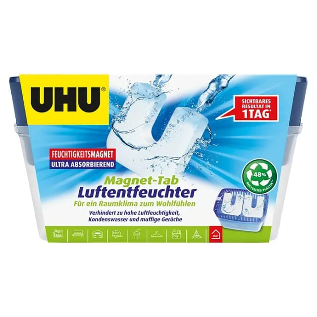 UHU Luftentfeuchter Feuchtigkeitsmagnet Original, 2 x 450 g Luftentfeuchter