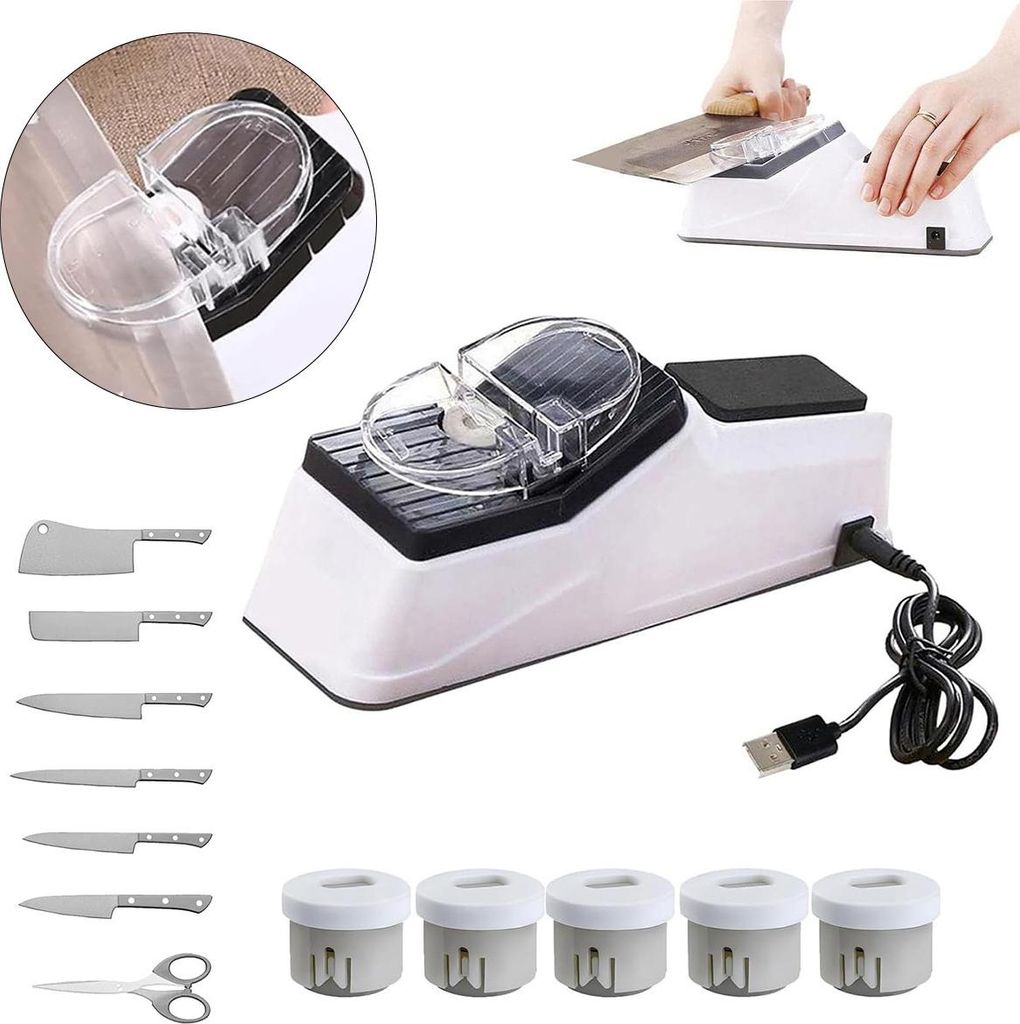 Elektrischer Usb-messerschärfer, Schärft Schnell Küchenmesser, Scheren Usw., Vielseitig Einsetzbar, Kompakt Und Tragbar.