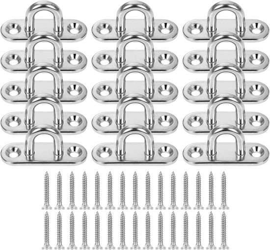 15 Edelstahlhaken (4,5 X 1,5 Mm) Mit Ösen – Verlängerte Ösen – Bootsbeschläge – Klettverschluss – Wandhaken