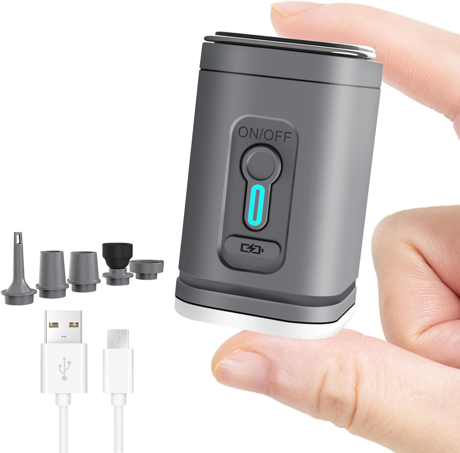 Tragbare Aufblasbare Luftpumpe – Mini-elektro-luftpumpe Mit Campinglampe – Pool-schwimmhilfen – Schwimmringe – Luftmatratzen