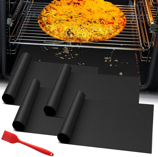 4er-pack Ofenmatten, Backbleche, Grillmatten – Dicke, Robuste Antihaft-teflon-ofenmatten – Hitzebeständige Grill- Und Backmatten Für Den Außenbereich – Einfach Zu Verwenden