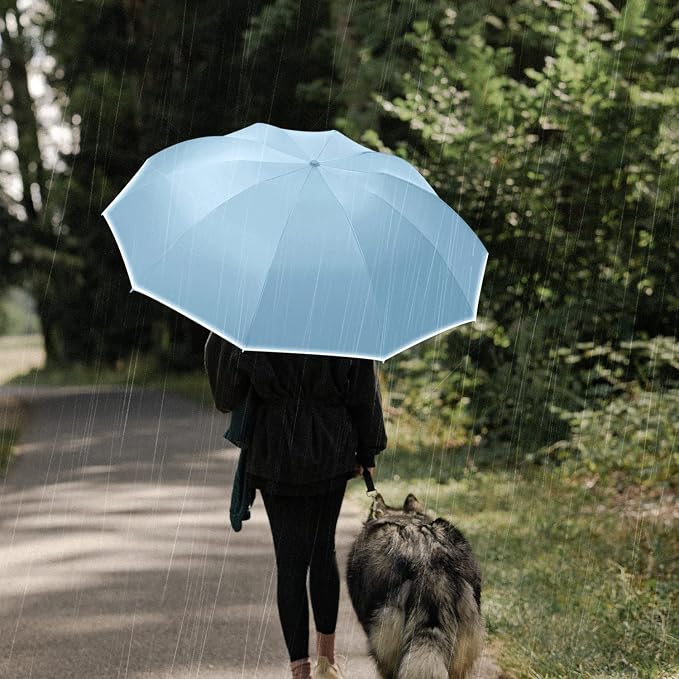 Automatischer Faltsonnenschirm – 10 Streben – Blau