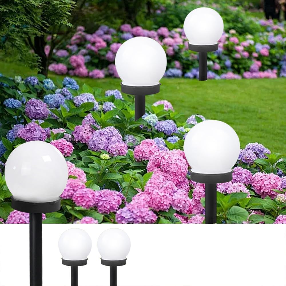 3-teilige Led-solarkugelleuchte, Dekorative Bodenleuchte Für Den Außenbereich, Gartenbeleuchtung, Wasserdichte Dämmerungsleuchte (weißes Licht)