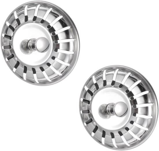 2er-pack – Spülbecken-sieb – Spülbeckenstöpsel – Abflussstopfen – Verstopfungsfreies Sieb – Abflusssieb – Für Die Küche Geeignet – 80 Mm – Silber
