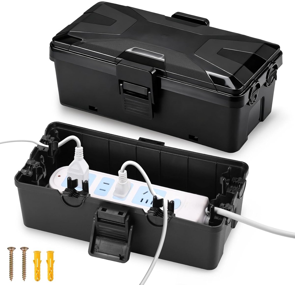 Kabelanschlussdose Für Den Außenbereich, 26,2 X 15 X 9,5 Cm – Wasserdicht Gemäß Ip54 Für Stecker, Zeitschaltuhren Und Weihnachtsbeleuchtung