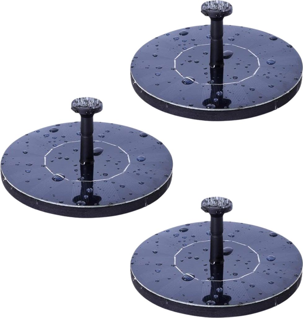 Solar-gartenbrunnen-set (3-teilig), Solar-teichpumpe Mit Wassersprüheffekt, Garten-wasserspiel -
