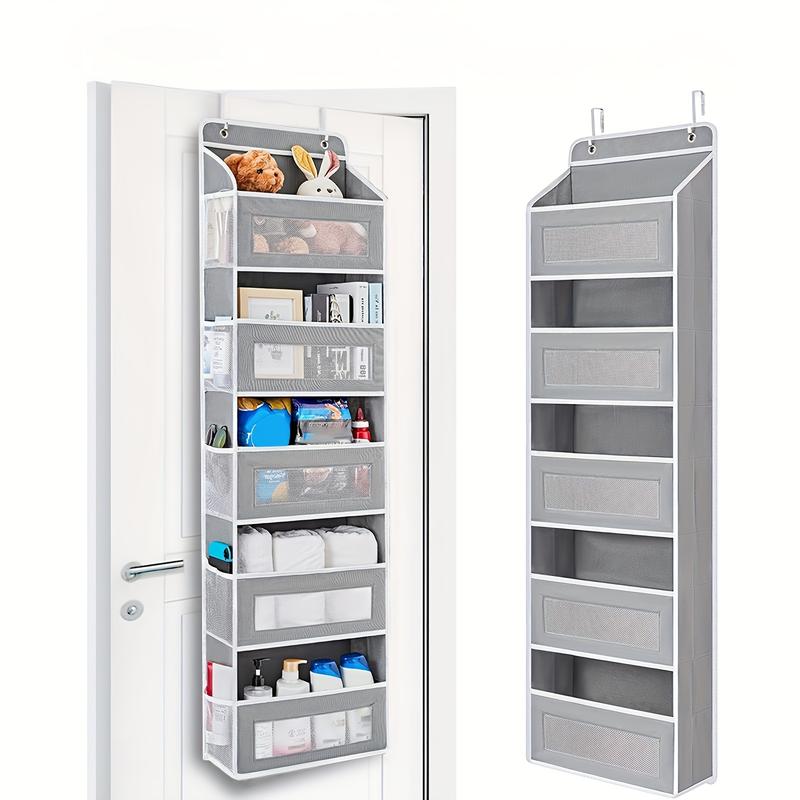 Türhänger-aufbewahrungsorganizer, Grau – 5 Vordertaschen + 5 Seitliche Netztaschen – Extra Groß – Für Schlafzimmer, Badezimmer, Speisekammer Und Kinderzimmer