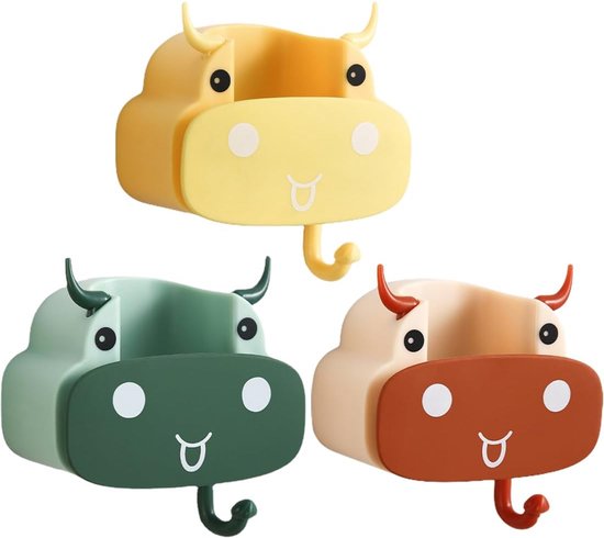 3-teiliges, Bohrfreies Wandmontage-set Für Besen – Selbstklebende Griffklemme & Aufbewahrungsständer Für Utensilien