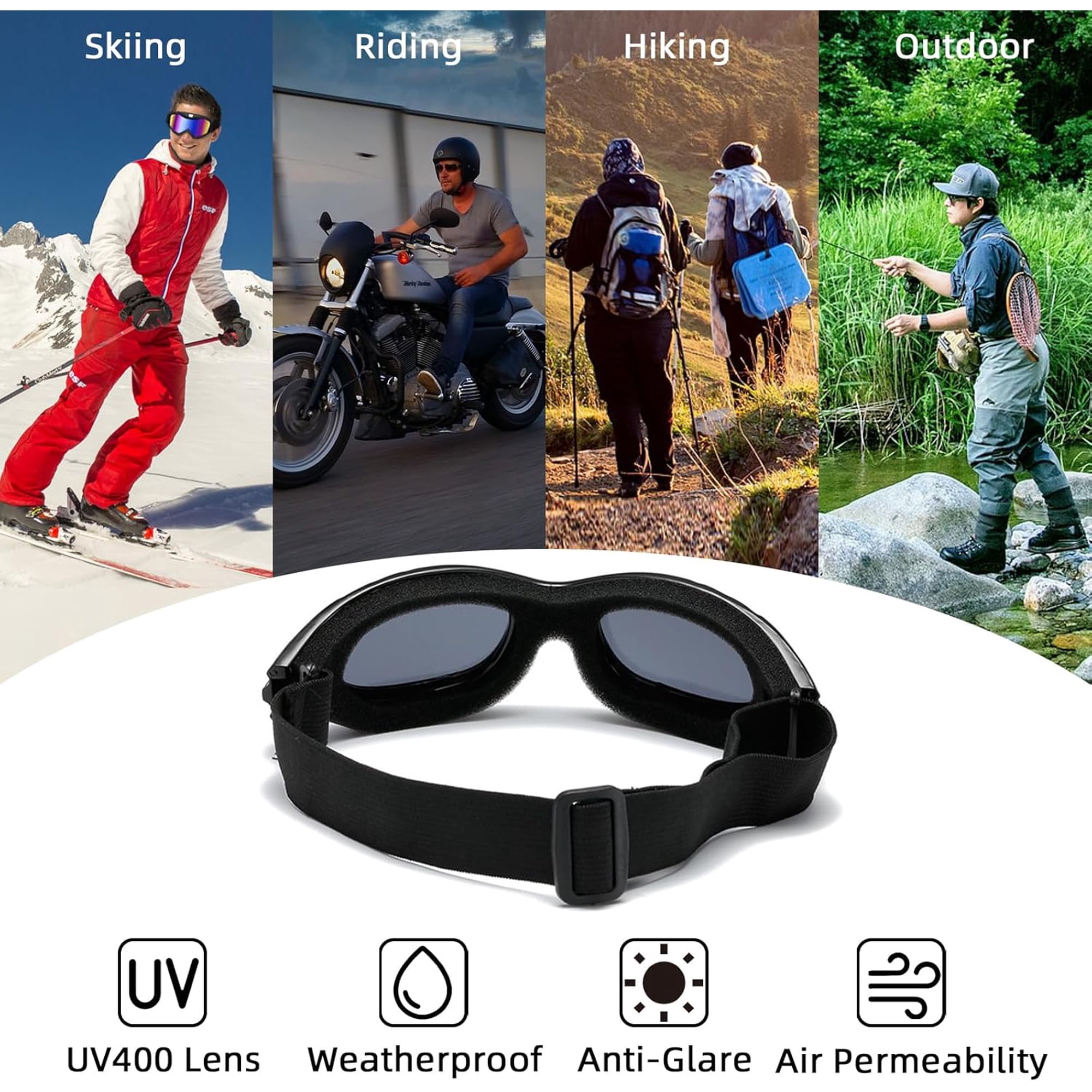 3-teiliges Set Fahrradbrille, Radbrille, Geländewagenbrille, Uv-schutz, Staubdicht, Winddicht, All-terrain-vehicle-brille