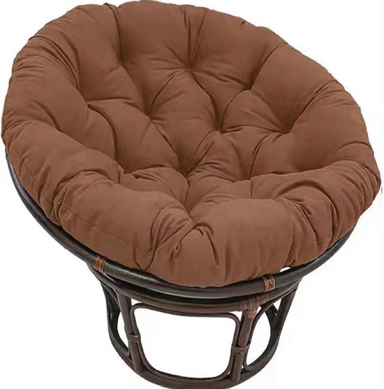 Rundes Stuhlkissen Für Drinnen Und Draußen – Kaffeebraun – 130 X 130 Cm