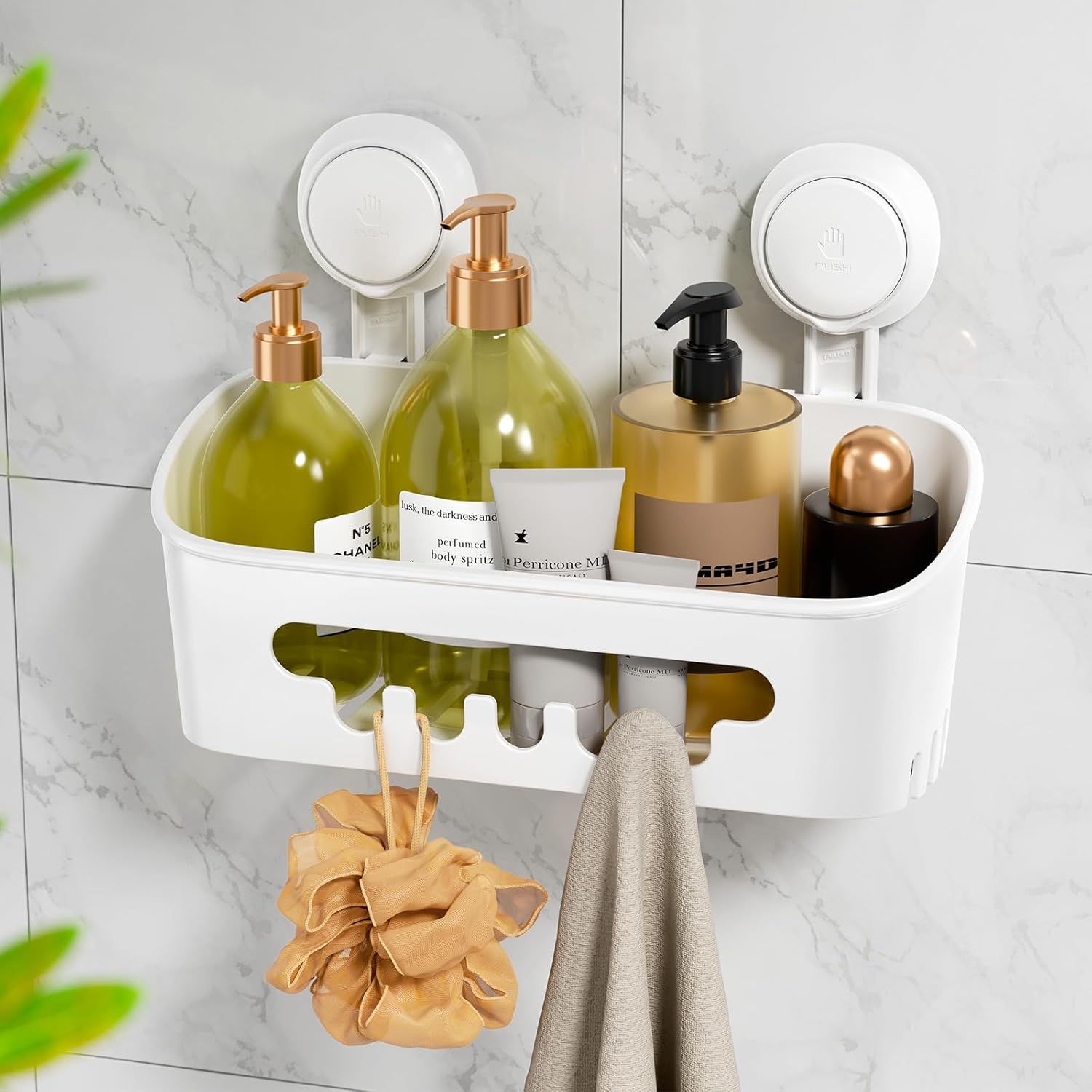 Duschkorb Mit Saugnapf, Abnehmbar Und Bohrfrei, Ideal Für Shampoo, Badezimmer
