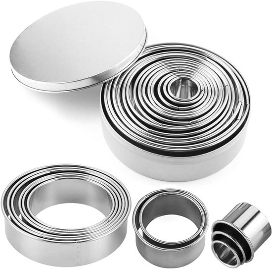 12-teiliges Ausstechformen- Und Backblech-set Aus Edelstahl – Ringförmige Brotform Mit Bento-dekorationsmesser