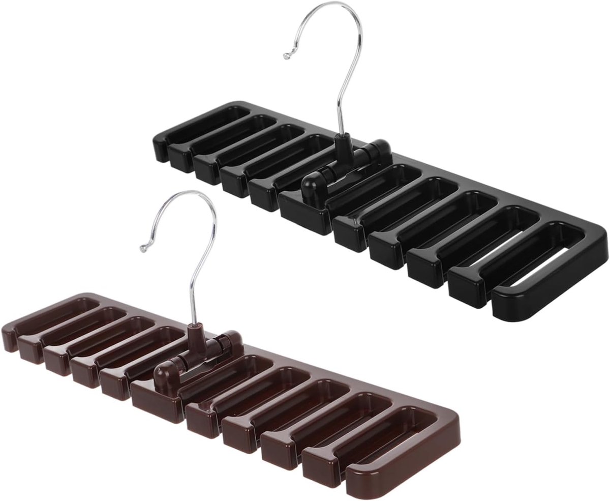 Gürtelhalter – 2 Stück – Gürtelorganizer – Drehbarer Gürtelständer – Abs – Krawattenhalter – Aufbewahrungsständer – Kleiderschrankzubehör – 10 Fächer – 30 X 7,5 X 1,5 Cm – 2 Stück
