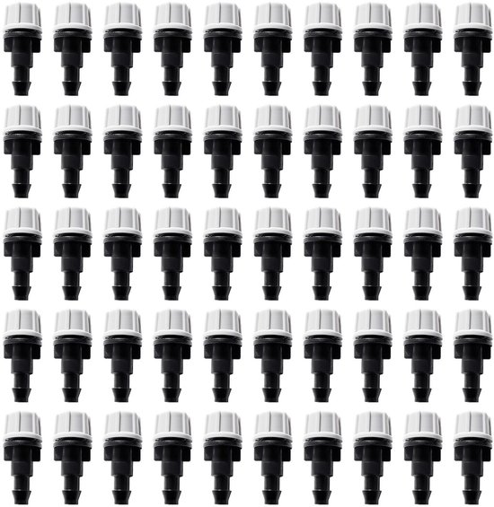 50 Stück Verstellbare Mikro-tropfen Für 4/7-mm-tropfschläuche, Tropfbewässerungssysteme, Bewässerungssprinkler, Für Garten Und Rasen, Grau