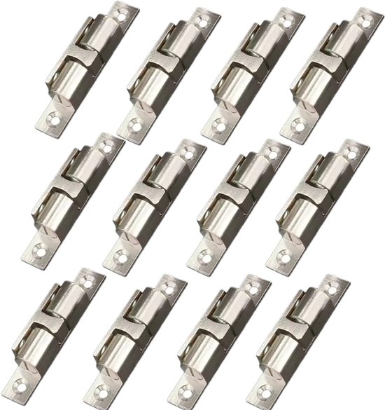 12-teiliges Druckknopf-türschloss-set Für Schränke Und Möbel In Silber