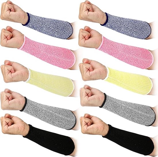 5 Paar 20 Cm Lange, Schnittfeste Armstulpen – Verschiedene Farben