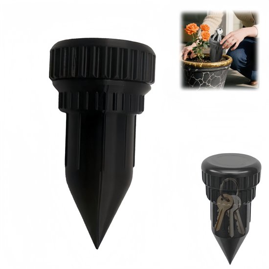 Schlüsselsafe Mit Attrappe Eines Sprinklers, Versteck Für Ersatzschlüssel Im Außenbereich, Schwarz, 5,5 X 5,5 X 11,5 Cm