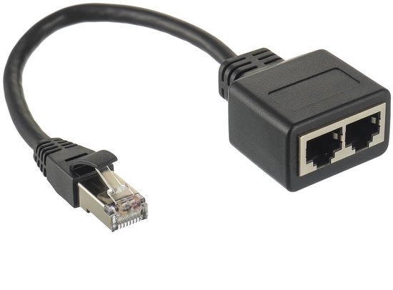 Cat-netzwerkverlängerungskabel – Rj45-kupplung – 1 Auf 2 Splitter – 1 Stück – Schwarz – Cat5 – Cat7