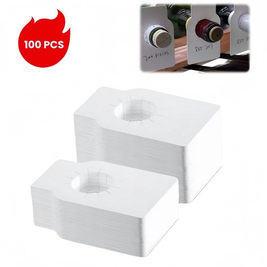 100 Stück Beschreibbare Flaschenhalsanhänger Aus Weißem Kraftpapier, 5,7 X 8,9 Cm