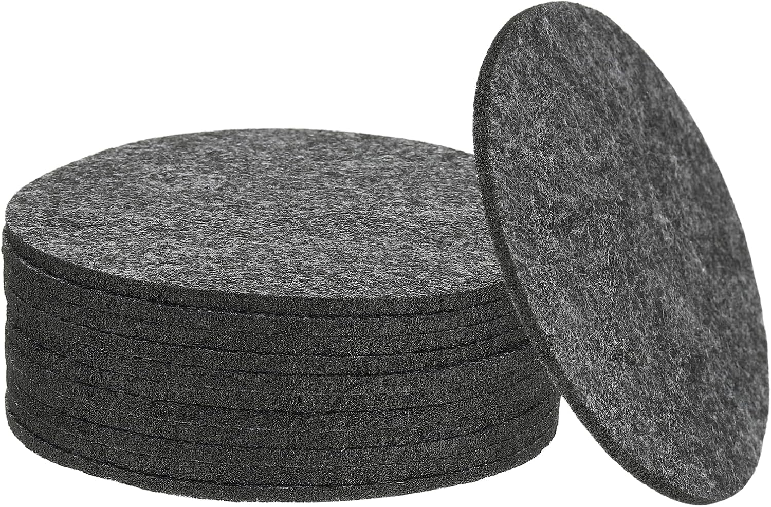 Filz-getränkeuntersetzer, 12er-pack, 3,5-zoll-kaffeeuntersetzer, Schützen Möbel Und Tischplatten Vor Wasserflecken, Geeignet Für Hausbars, Dunkelgrau.