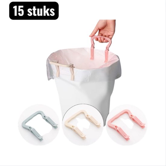 15 Stück, Badezimmer-mülleimer, Mülleimerclips, Müllbeutelhalterklemme, Mülleimer, Rutschfeste Eimerklemme Für Die Reinigung, Praktischer Abfallbehälterverschluss