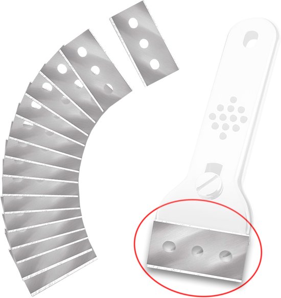 15er-pack Ersatzklingen Für Herdplattenschaber – Keramik-, Metall-, Glas- Und Edelstahlherde – 42 X 22 Mm – Silber