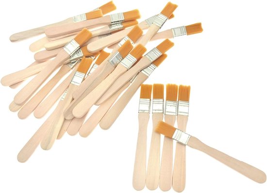 30-teiliges Set Kleiner Diy-pinsel Mit Holzgriffen Für Farbe Und Klebstoff