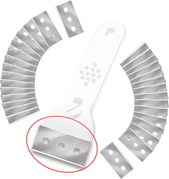 30er-pack Ersatzklingen Für Herdplattenschaber – Keramik-, Metall-, Glas- Und Edelstahlherde – 42 X 22 Mm – Silber