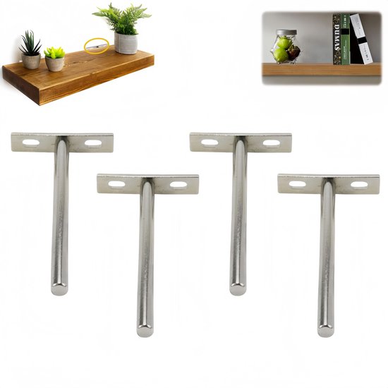 Stück, T-förmige, Unsichtbare Holzregalträger, Robust, Unsichtbar, Schwebende Regalträger, Lattenregalträger, Verdeckt Schwebend, 7 X 1,5 X 12,5 Cm