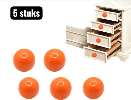 5er-pack Keramik-schrankgriffe – Runde Tür- Und Schubladengriffe Mit Einem Loch Für Küche Und Bad – Orange