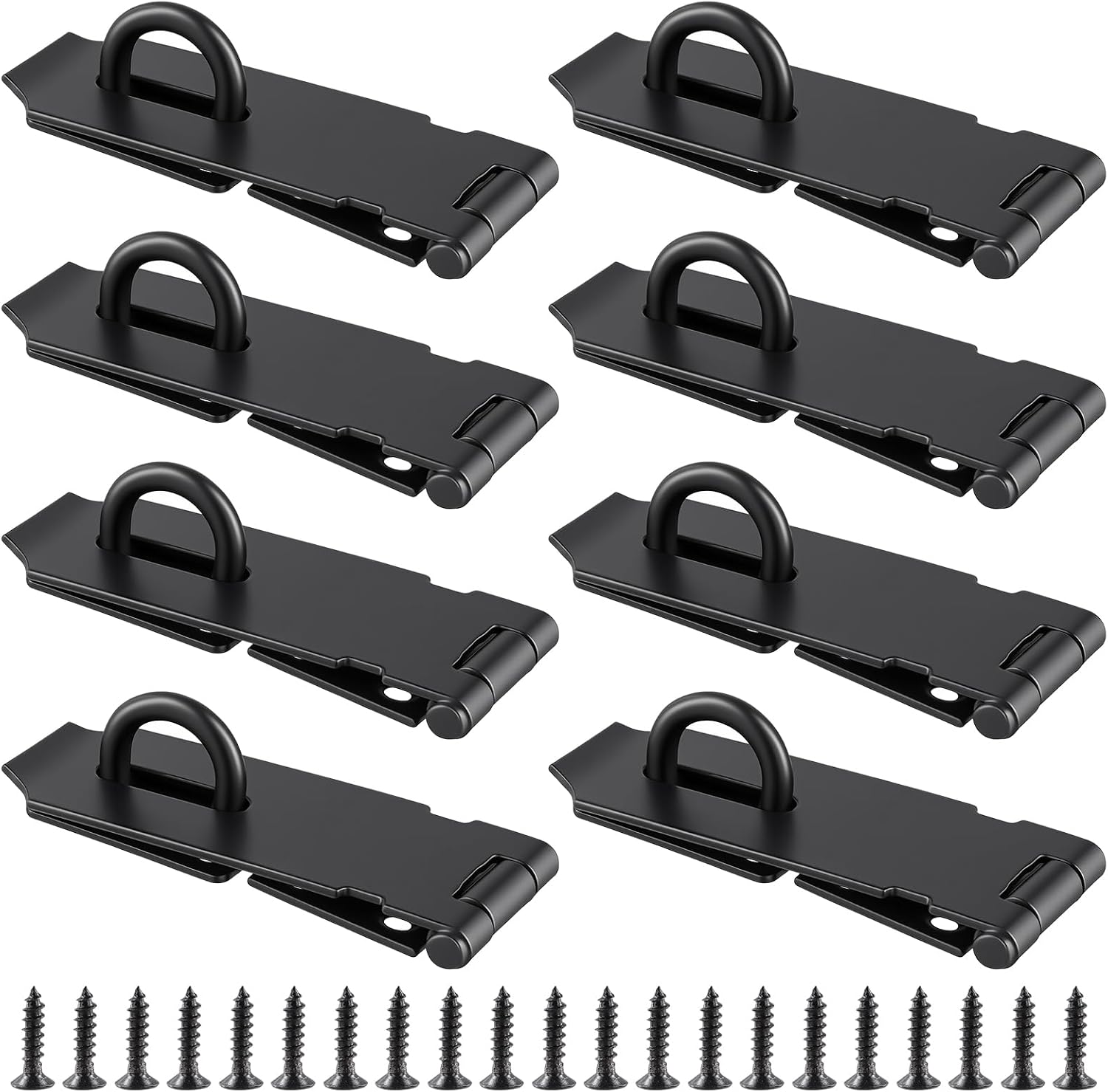 Schwarze Türriegel, 4-zoll-beschläge, Geeignet Für Schubladen, Schränke Und Kleiderschränke, 8er-pack.