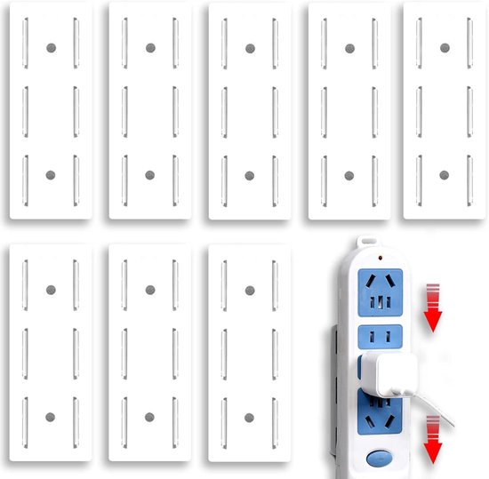 8 Selbstklebende Steckdosenleistenhalter, Tischsteckdosenhalterung, Wandhalterung Für Zuhause, Küche, Büro – Haftet Auf Holz, Kunststoff, Metall, Keramik