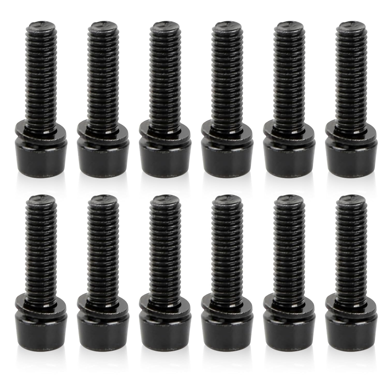 12er-packung M5 X 18 Mm Kegelkopfschrauben Für Lenkervorbauten (schwarz)