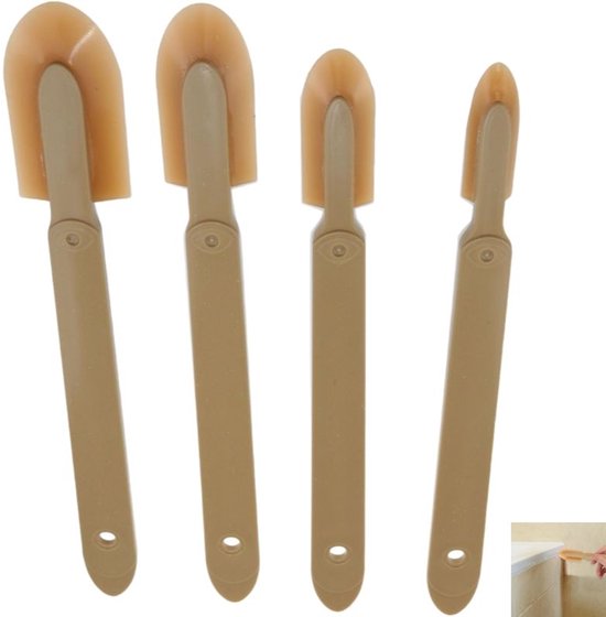 4-teiliges Set – Fugenwerkzeug Aus Gummi – Fugenschaber – Klebstoffentferner – Geeignet Für Fliesen, Sockelleisten, Küchen Und Badezimmer – Erhältlich In 4 Größen