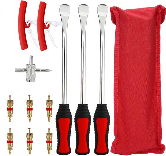12-teiliges Reifenheber-set – Für Schläuche – Mit Felgenschutz – Motorradreifenheber – Fahrradreparatur – Mit Aufbewahrungstasche
