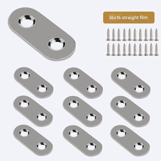 10er-packung Gerade Winkel 56x16mm Mit Schrauben, Flache Edelstahlwinkel, Wartungswinkel, Flachplattenwinkel