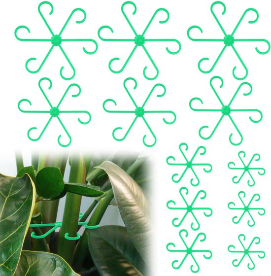 12 Pflanzenstängelstützen, 4 Größen, Blumenstängelhaken, Pergola, Klettergerüst Für Den Innenbereich, Geeignet Für Verschiedene Pflanzen (grün)